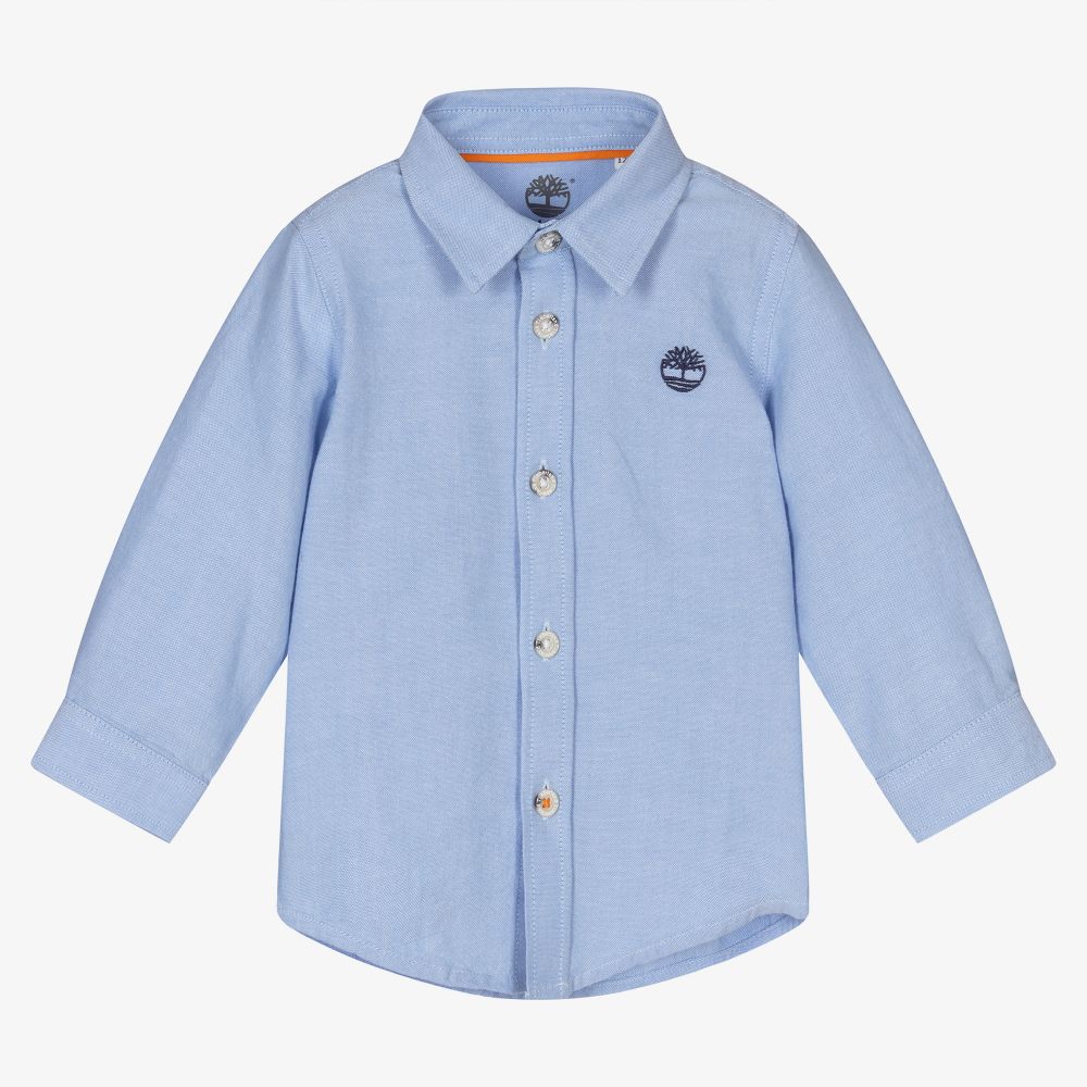 Timberland - قميص أطفال ولادي قطن لون أزرق باهت | Childrensalon