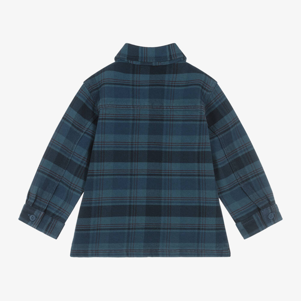 Timberland-Boys Plaid Cotton Shirt in Blue | Childrensalon Outlet