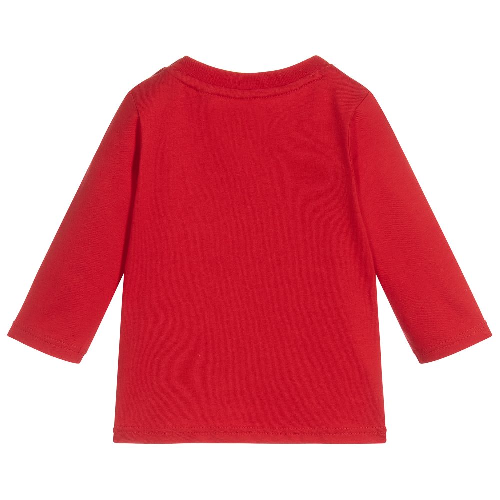 Timberland-Boys Red Organic Cotton Top | Childrensalon Outlet