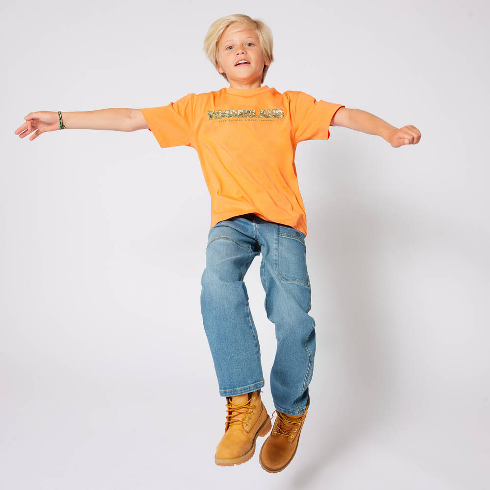 Timberland-بنطلون جينز أزرق مريح للأولاد | Childrensalon Outlet