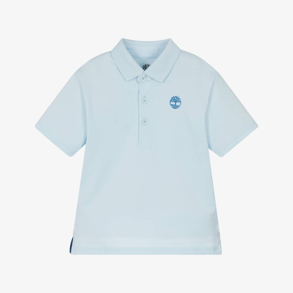 Timberland-Boys Sky Blue Eco-Friendly Piqué Polo | Childrensalon Outlet