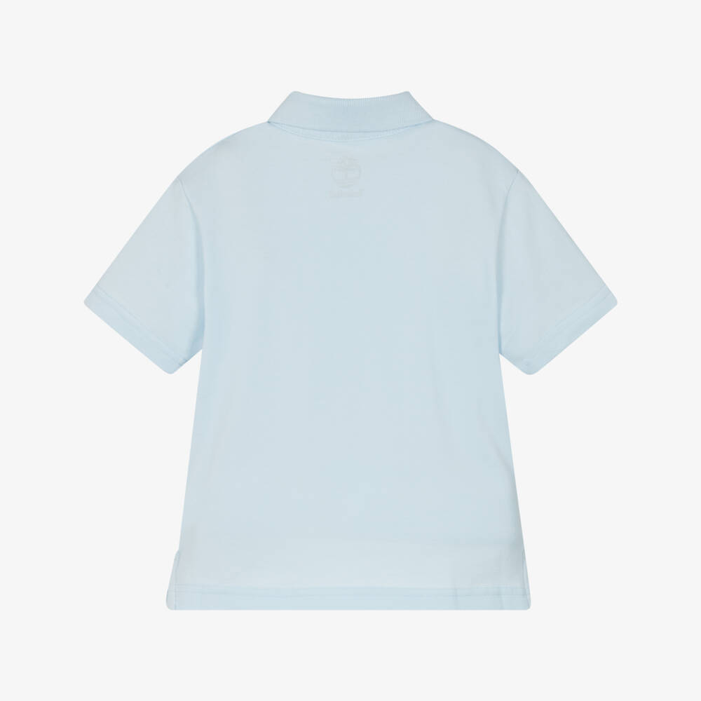 Timberland-Boys Sky Blue Eco-Friendly Piqué Polo | Childrensalon Outlet