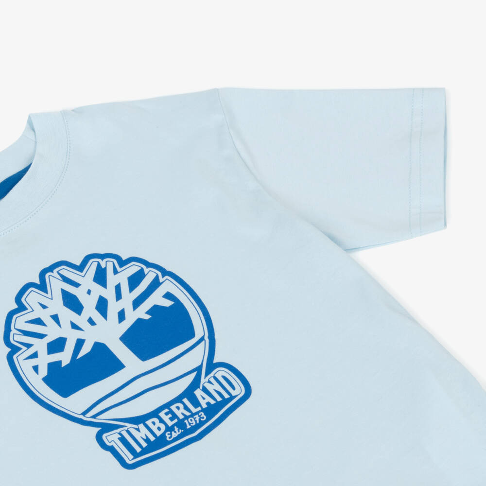 Timberland-Boys Sky Cotton Logo Tee | Childrensalon Outlet