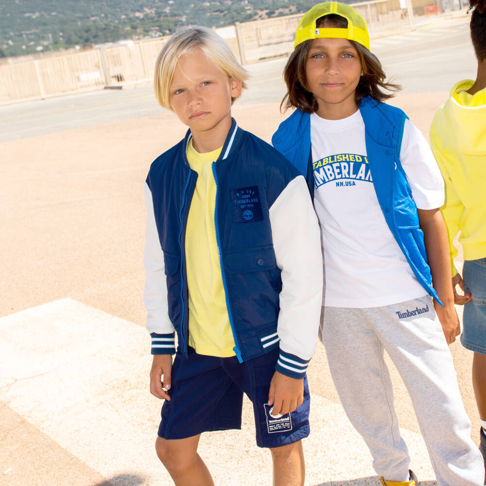 Timberland-Мягкие синие трикотажные брюки для мальчиков | Childrensalon Outlet