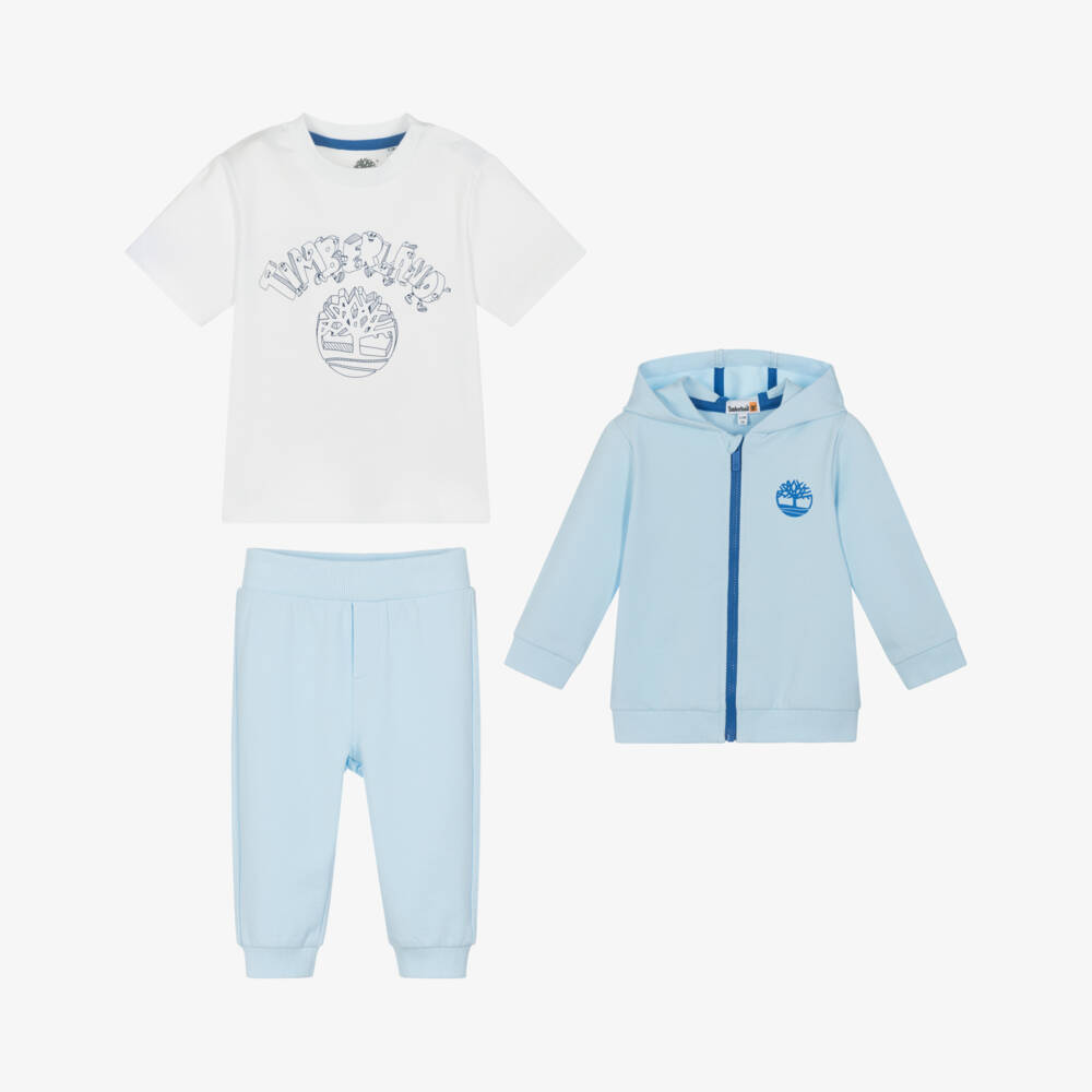 Timberland-Boys' Soft Blue Jersey Ensemble | Childrensalon Outlet