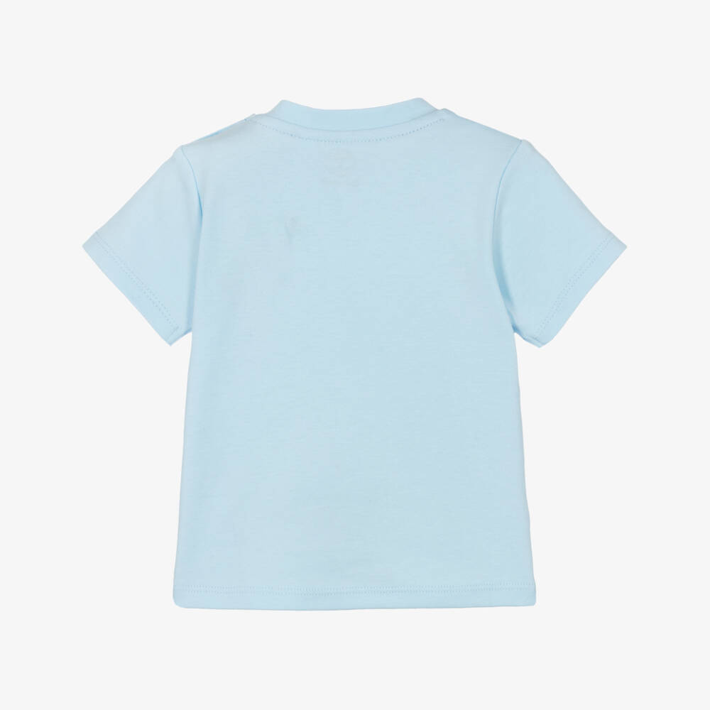 Timberland-Boys Soft Blue Logo Tee | Childrensalon Outlet