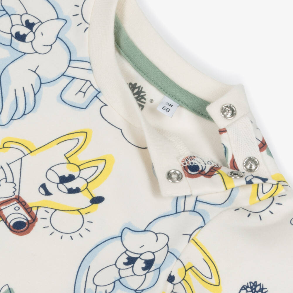 Timberland-تيشيرت ناعم عضوي عاجي للأولاد | Childrensalon Outlet