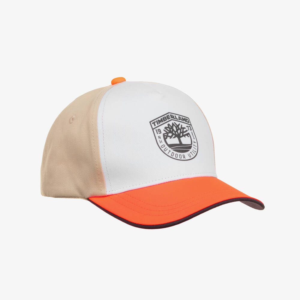 Timberland-Boys Tan and Tangerine Hat | Childrensalon Outlet