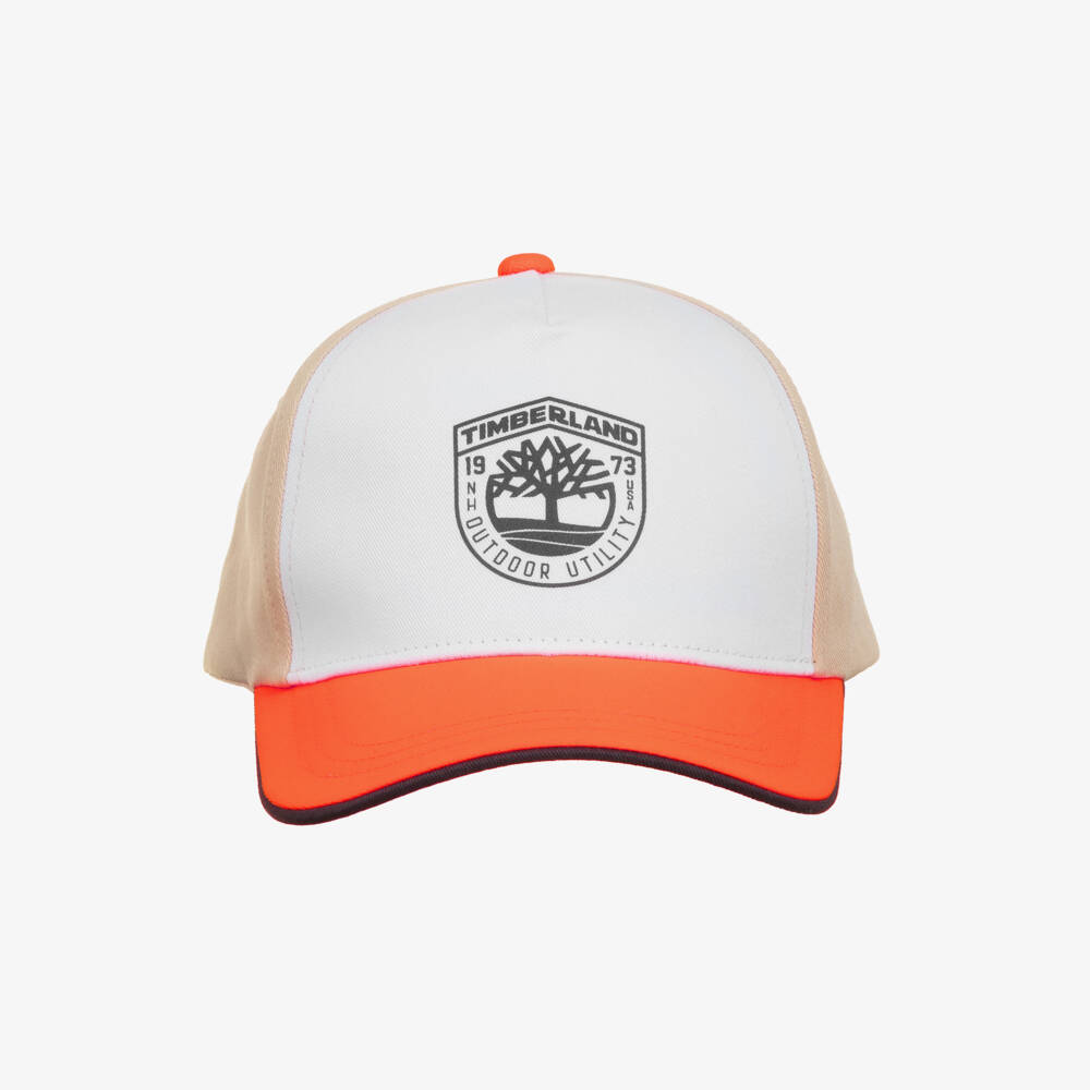 Timberland-Boys Tan and Tangerine Hat | Childrensalon Outlet