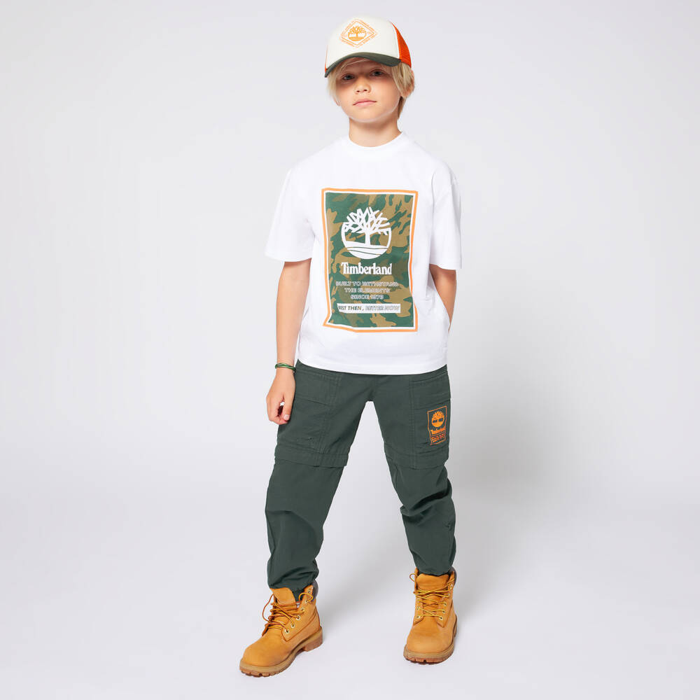 Timberland-Универсальные зеленые карго брюки для мальчиков | Childrensalon Outlet