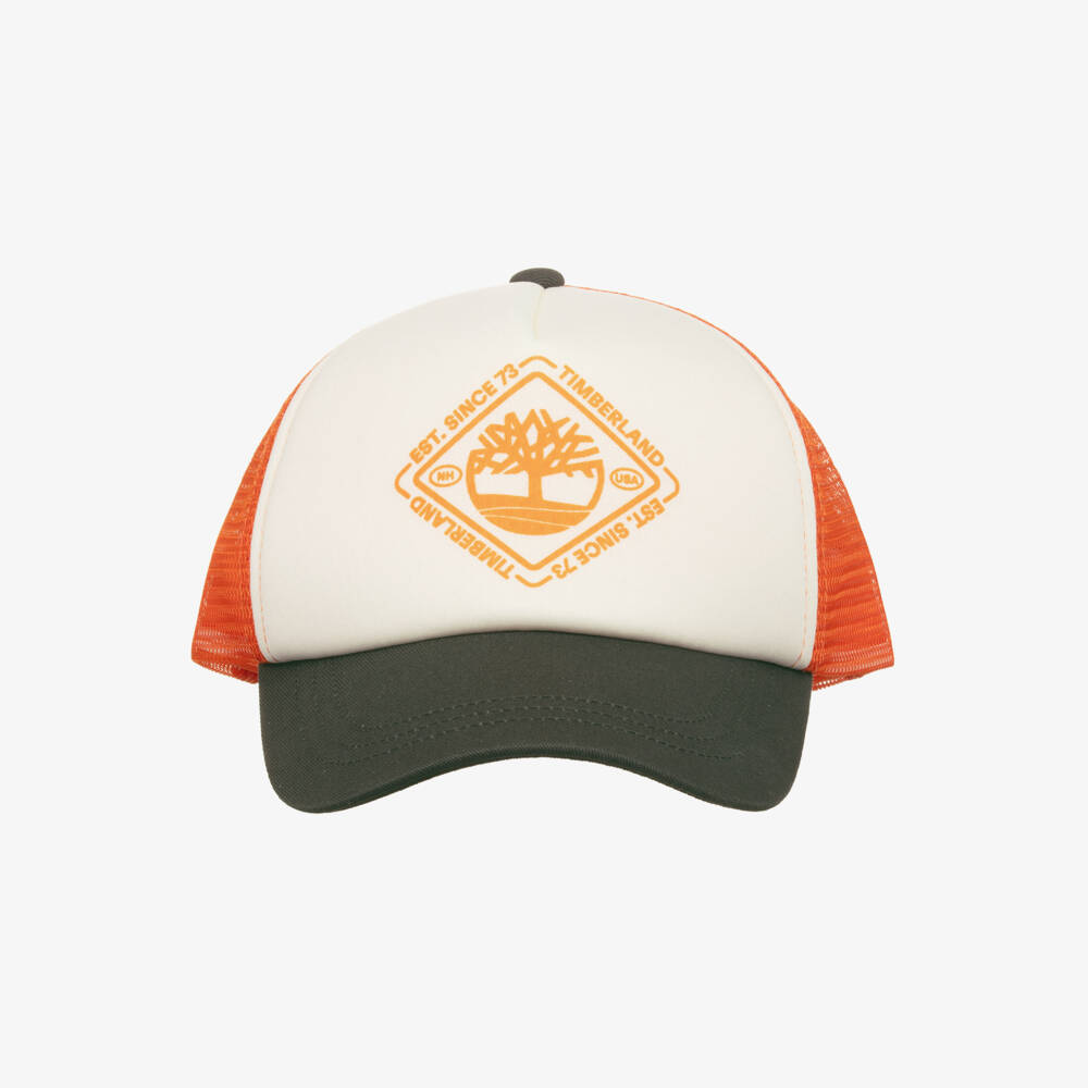 Timberland-Boys Vibrant Green & Orange Cap | Childrensalon Outlet