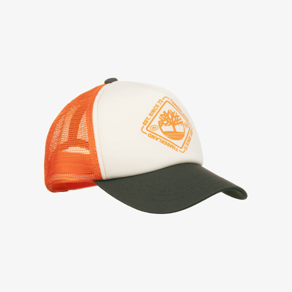 Timberland-Boys Vibrant Green & Orange Cap | Childrensalon Outlet