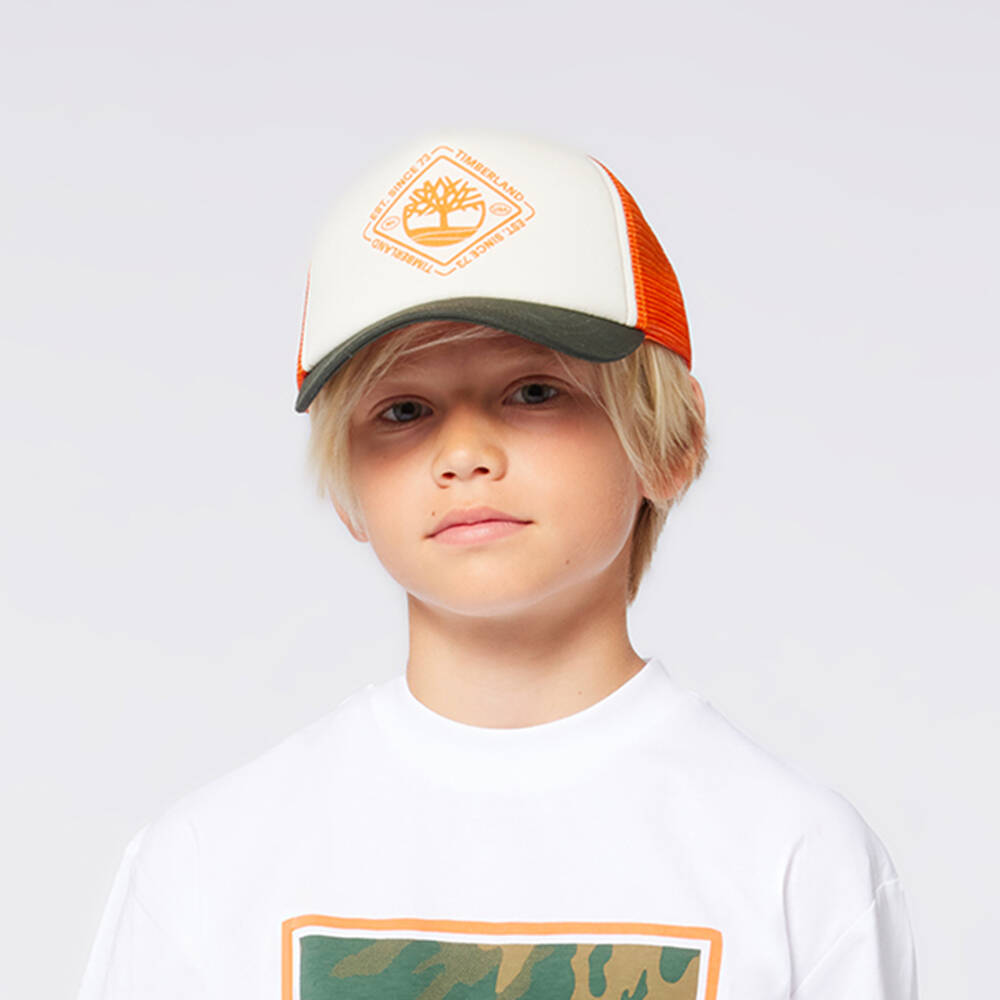 Timberland-Boys Vibrant Green & Orange Cap | Childrensalon Outlet