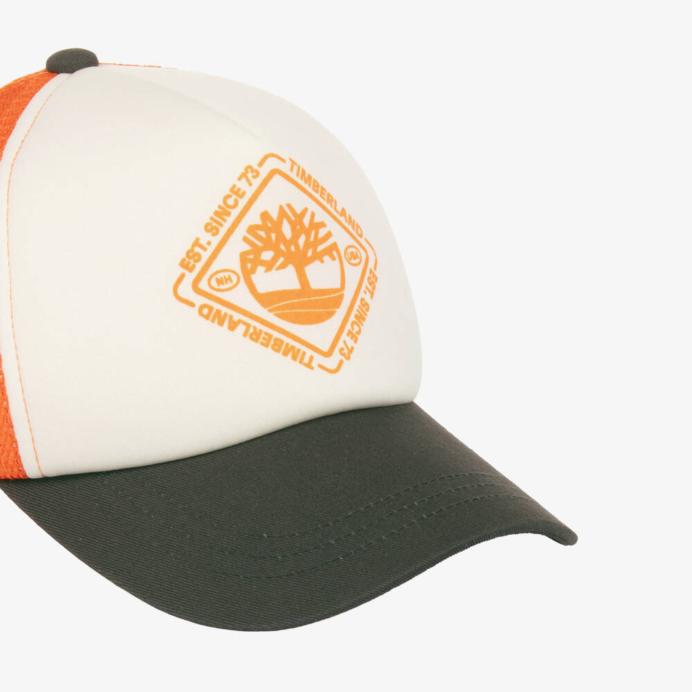 Timberland-Boys Vibrant Green & Orange Cap | Childrensalon Outlet