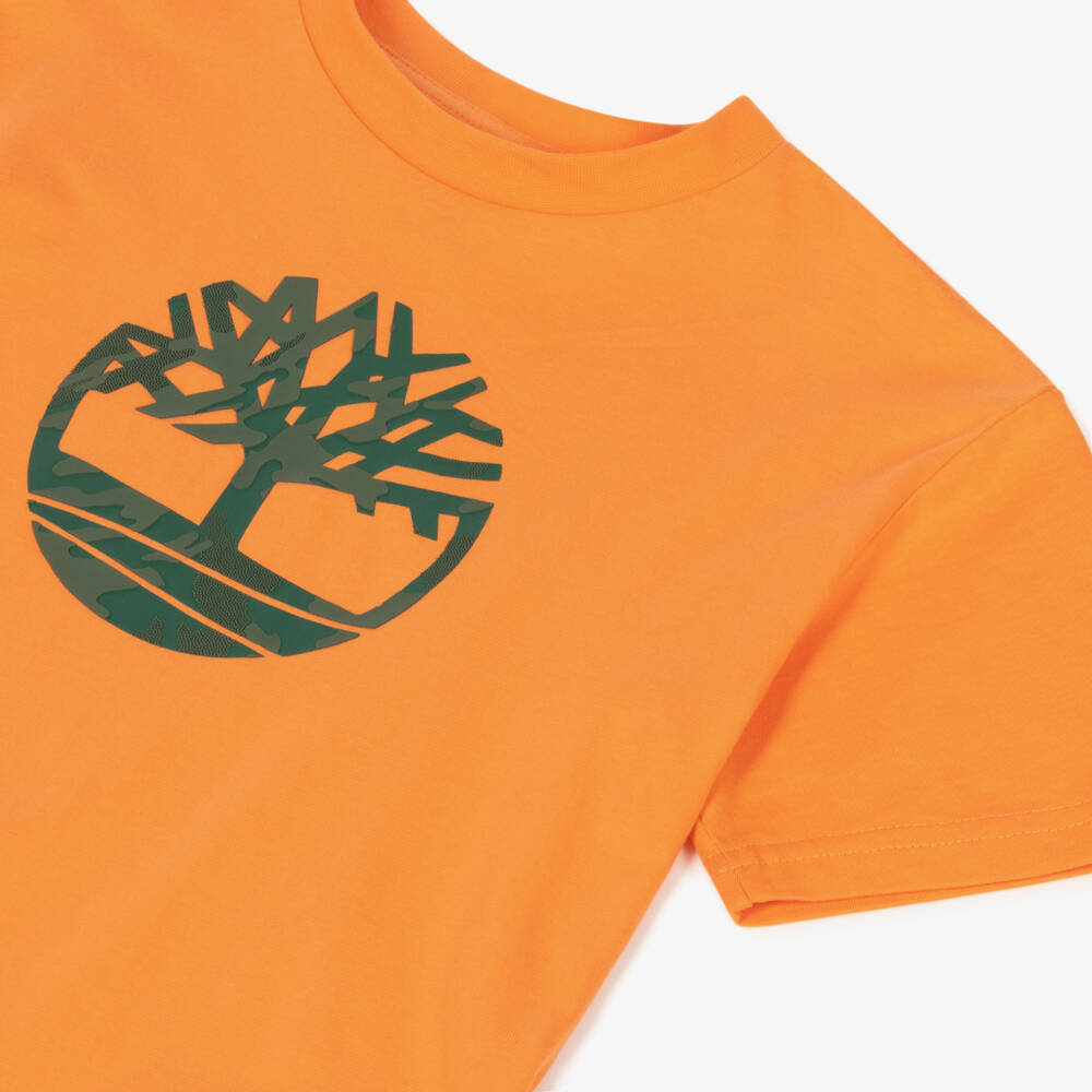 Timberland-Boys Vibrant Orange Eco Tee | Childrensalon Outlet