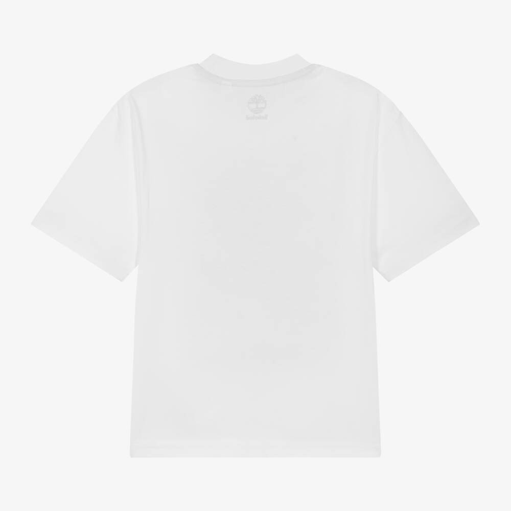 Timberland-Boys White Camouflage Print Tee | Childrensalon Outlet