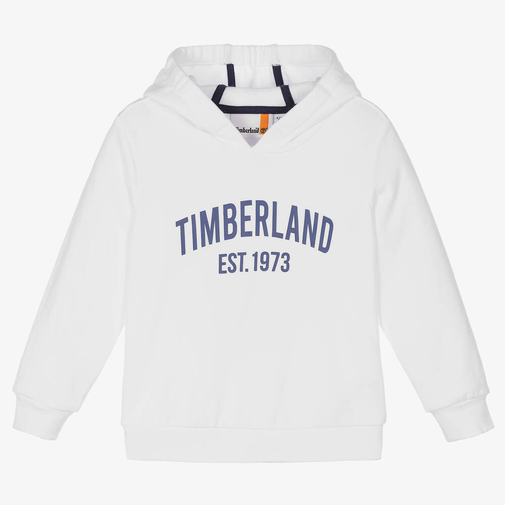 Timberland - Weißer Baumwolljersey-Kapuzenpulli | Childrensalon