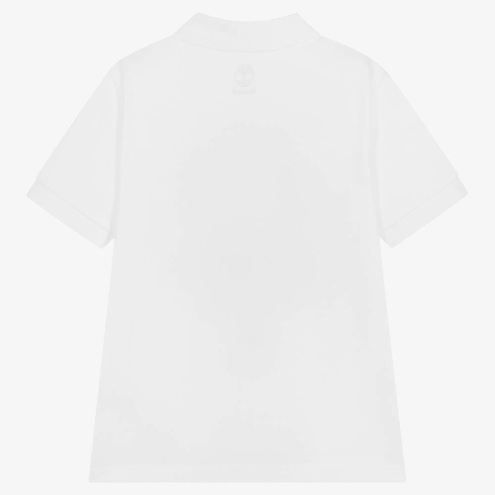 Timberland-Белая хлопковая рубашка поло | Childrensalon Outlet