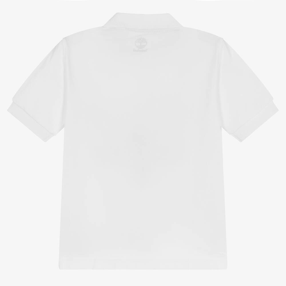 Timberland-Белая хлопковая рубашка поло | Childrensalon Outlet