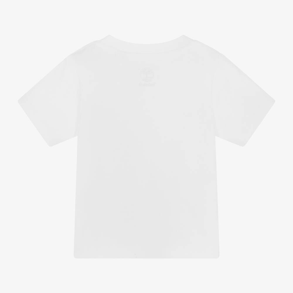 Timberland-تيشيرت أطفال ولادي قطن عضوي جيرسي لون أبيض | Childrensalon Outlet