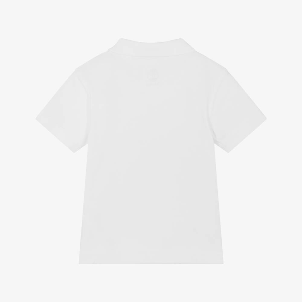 Timberland-بولو قطن أبيض بشعار للأولاد | Childrensalon Outlet