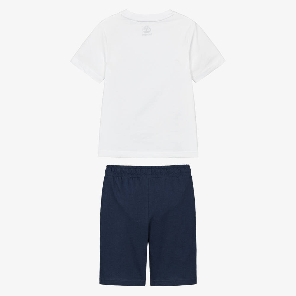Timberland-Boys White & Navy Blue Outfit | Childrensalon Outlet