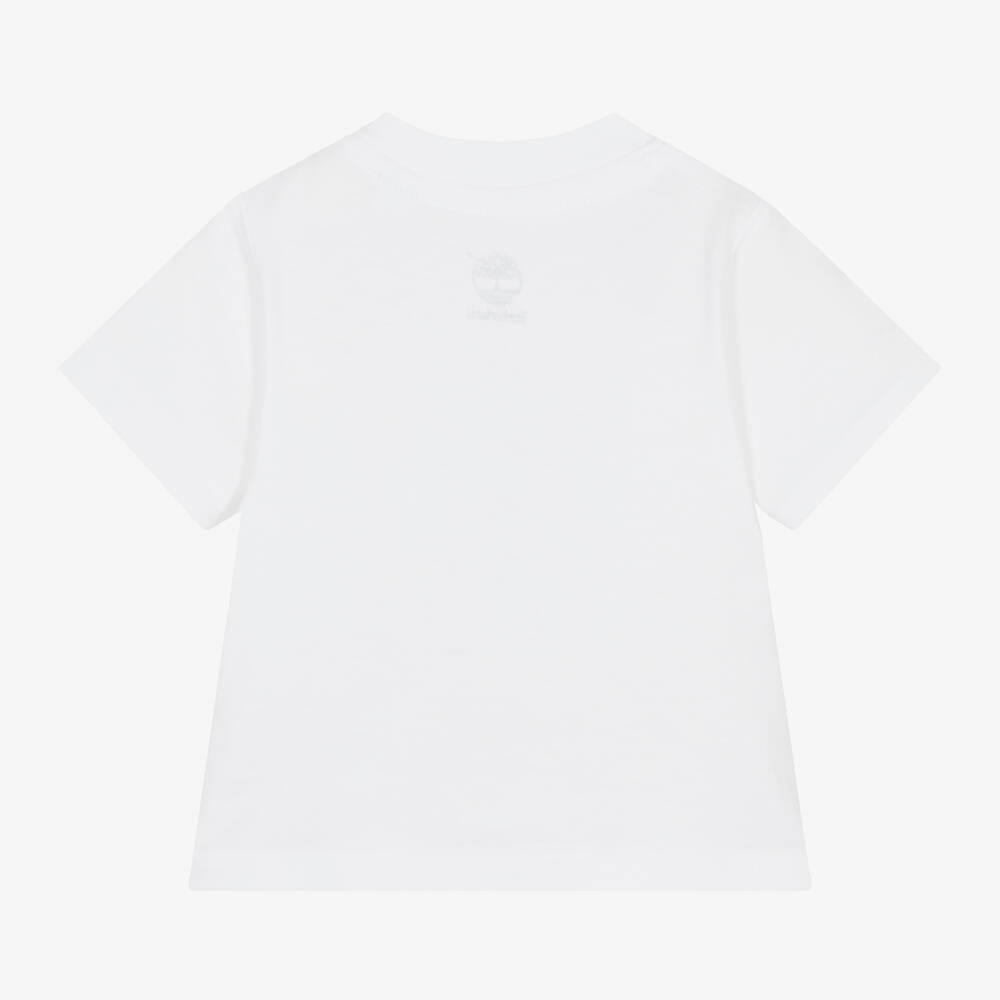 Timberland-Boys White Organic Cotton T-Shirt | Childrensalon Outlet
