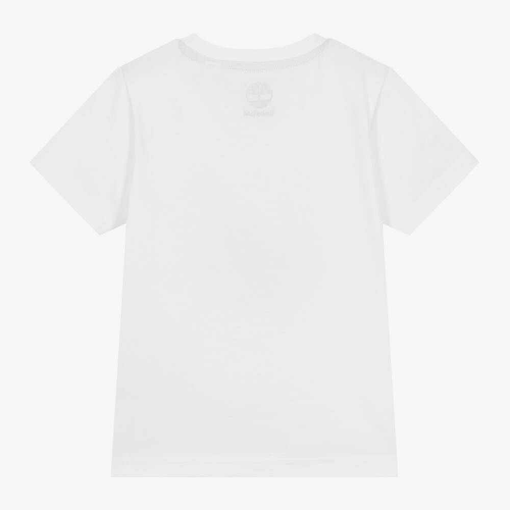 Timberland-Boys White Organic Cotton T-Shirt | Childrensalon Outlet