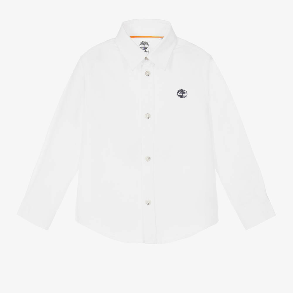 Timberland - Белая рубашка из хлопка оксфорд | Childrensalon