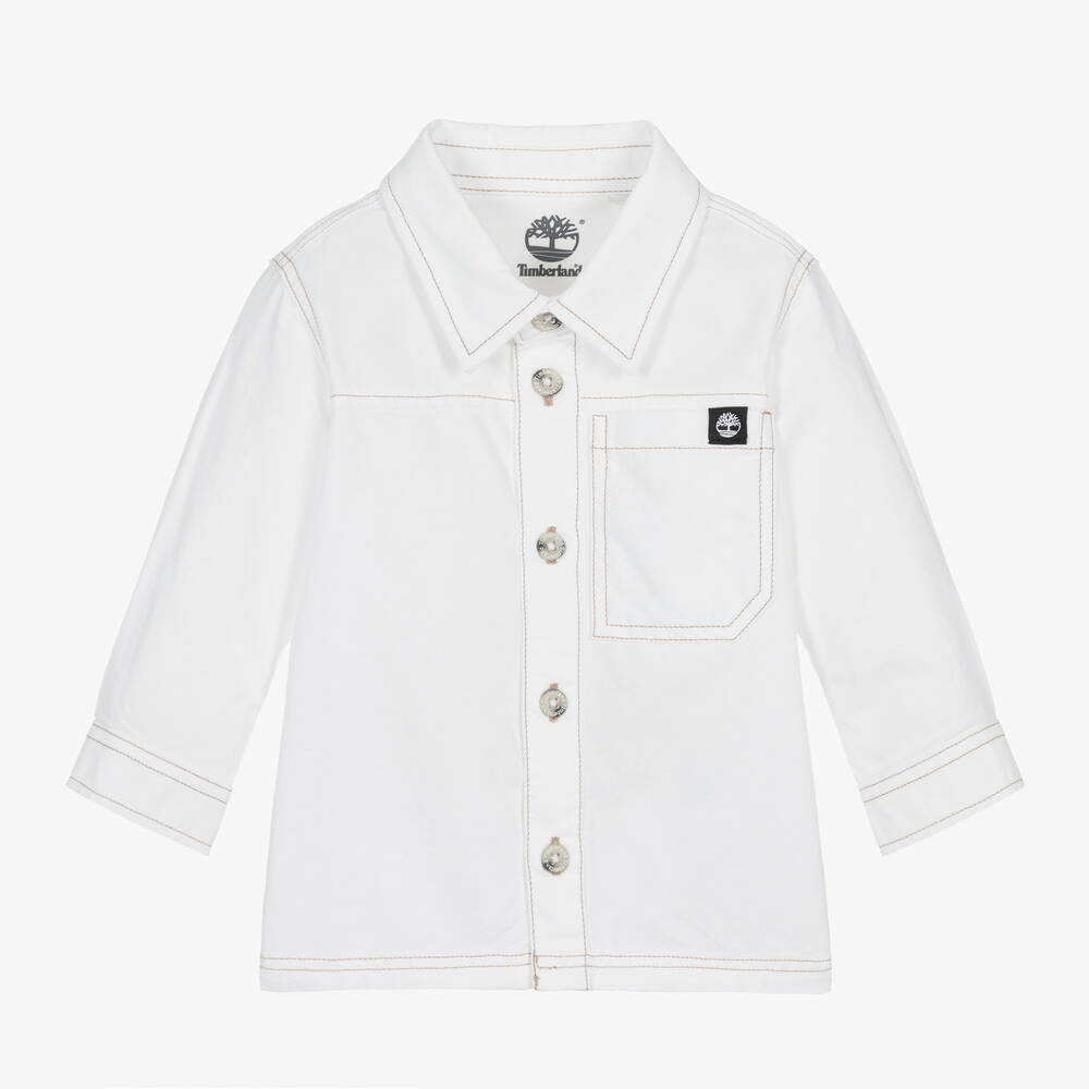 Timberland-Boys White Oxford Cotton Shirt | Childrensalon Outlet