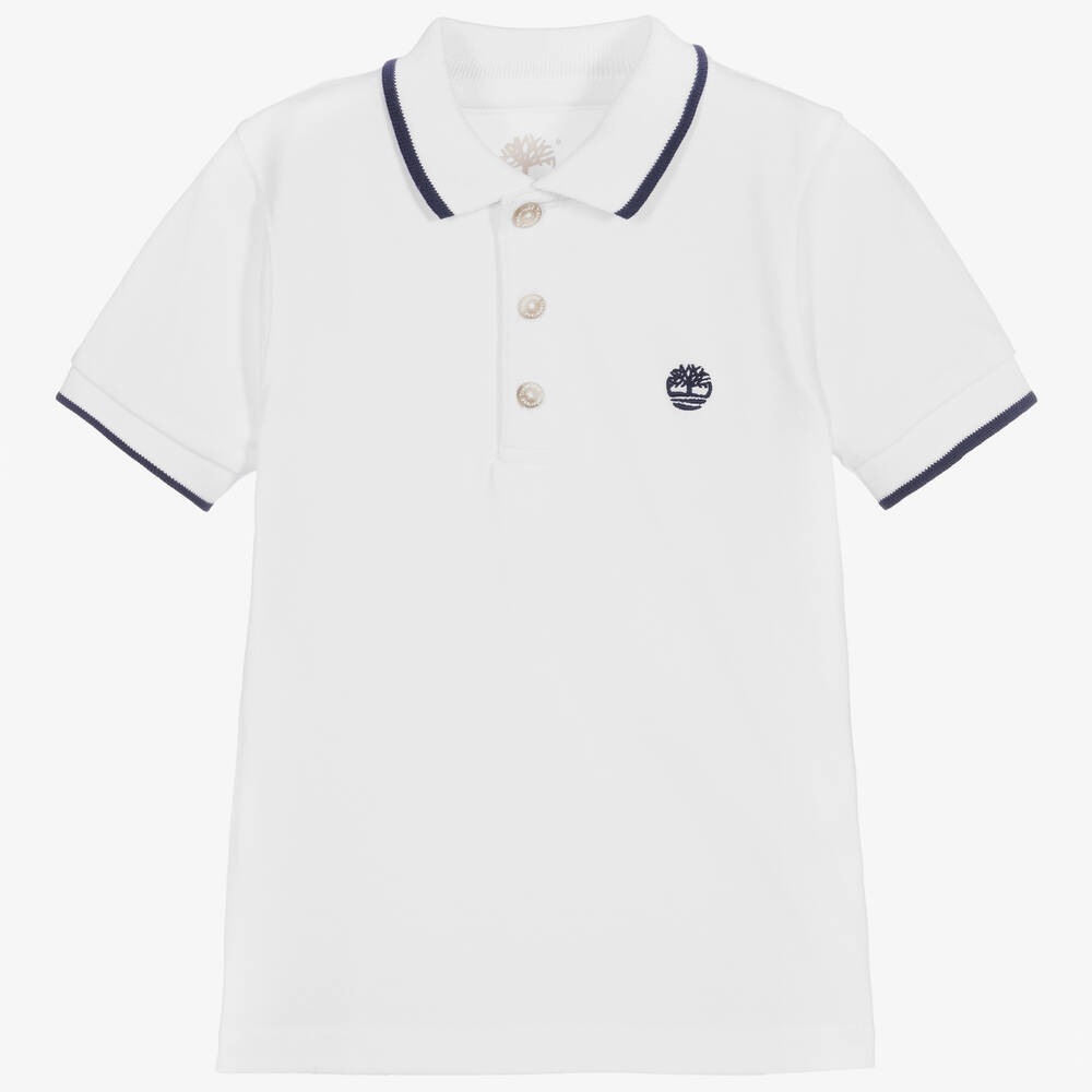 Timberland Boys White Polo Shirt Childrensalon Outlet