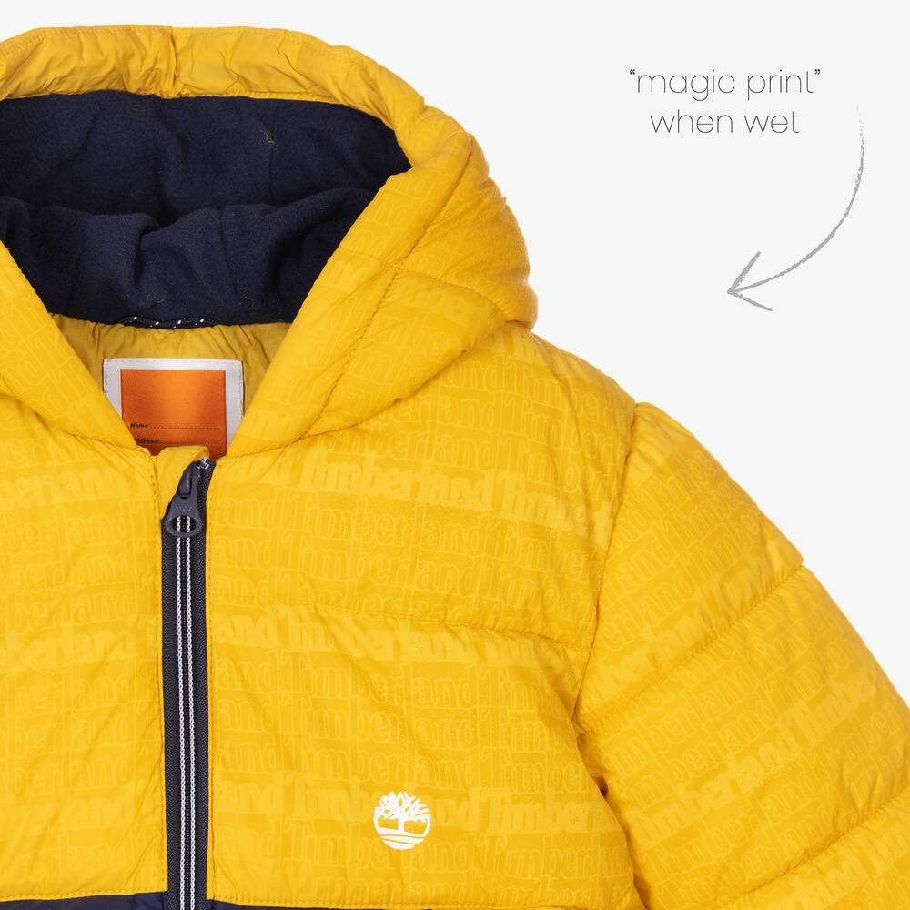 Timberland Boys Yellow Blue Puffer Coat Childrensalon Outlet