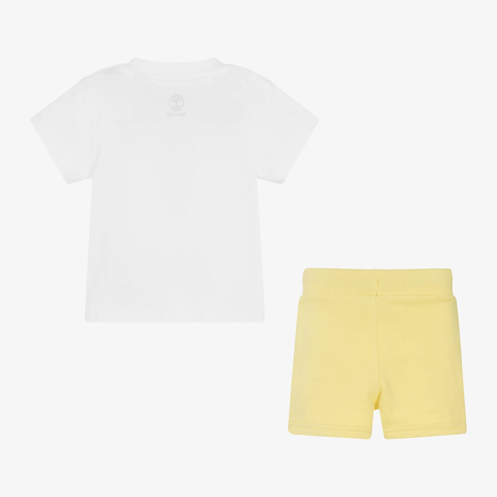 Timberland-Boys Yellow Cotton Jersey Shorts Set | Childrensalon Outlet