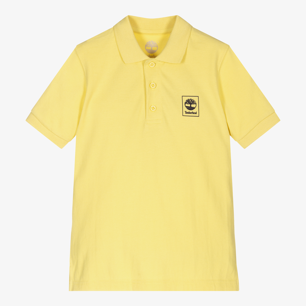 Timberland - Boys Yellow Logo Polo Shirt | Childrensalon