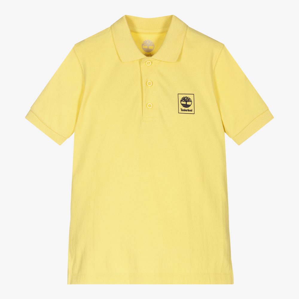Timberland-Boys Yellow Logo Polo Shirt | Childrensalon Outlet