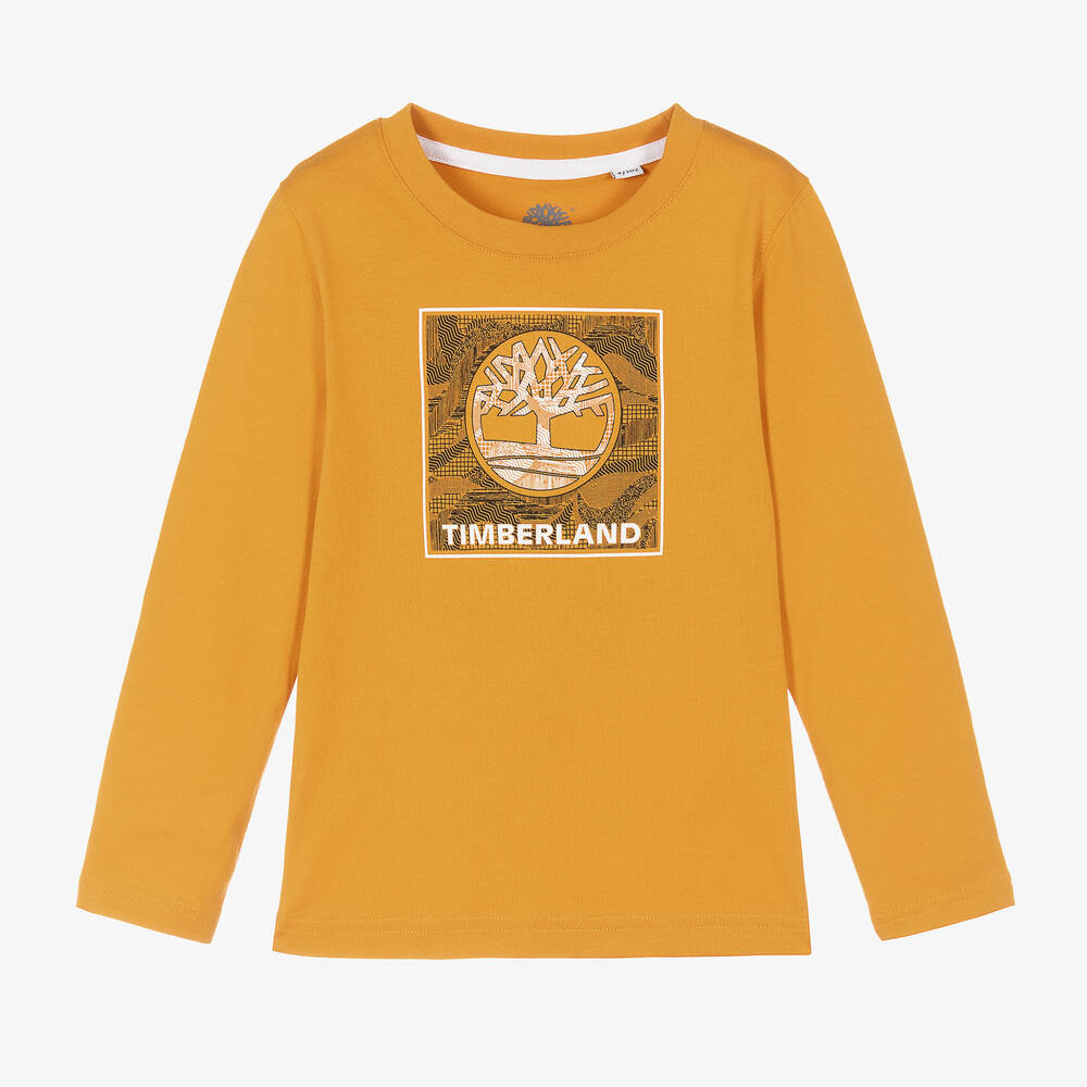 Timberland - توب قطن عضوي لون أصفر للأولاد | Childrensalon