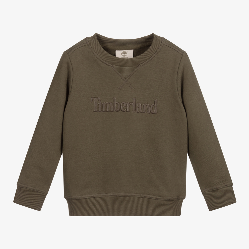 Timberland - Green Cotton Logo Sweatshirt | Childrensalon