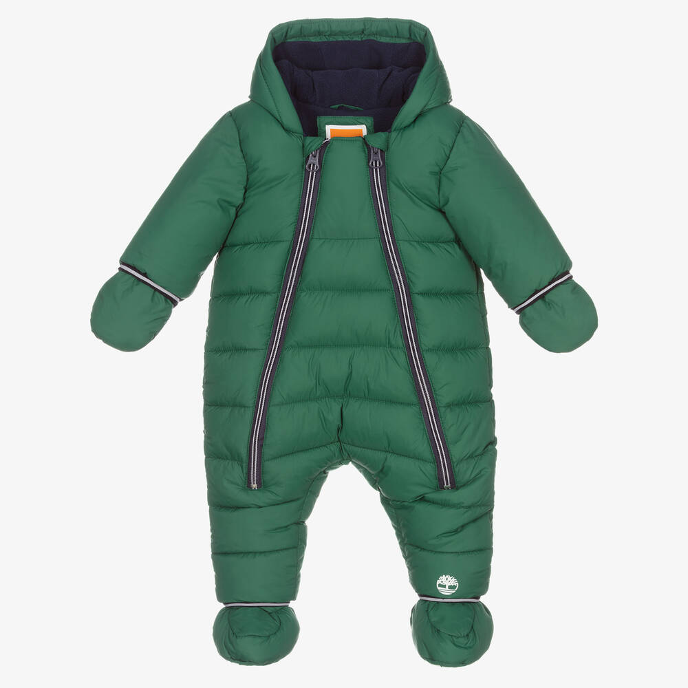 Timberland - Green Padded Baby Snowsuit | Childrensalon
