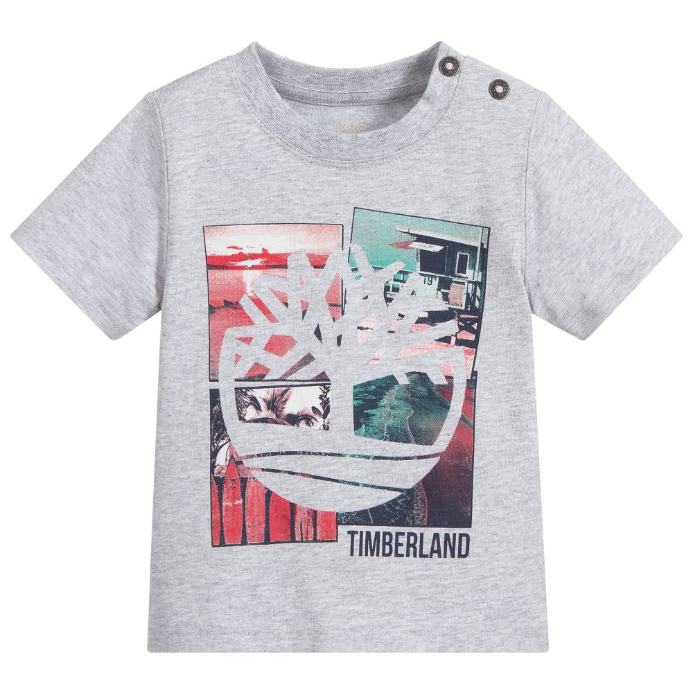 Timberland - Grey Organic Cotton T-Shirt | Childrensalon