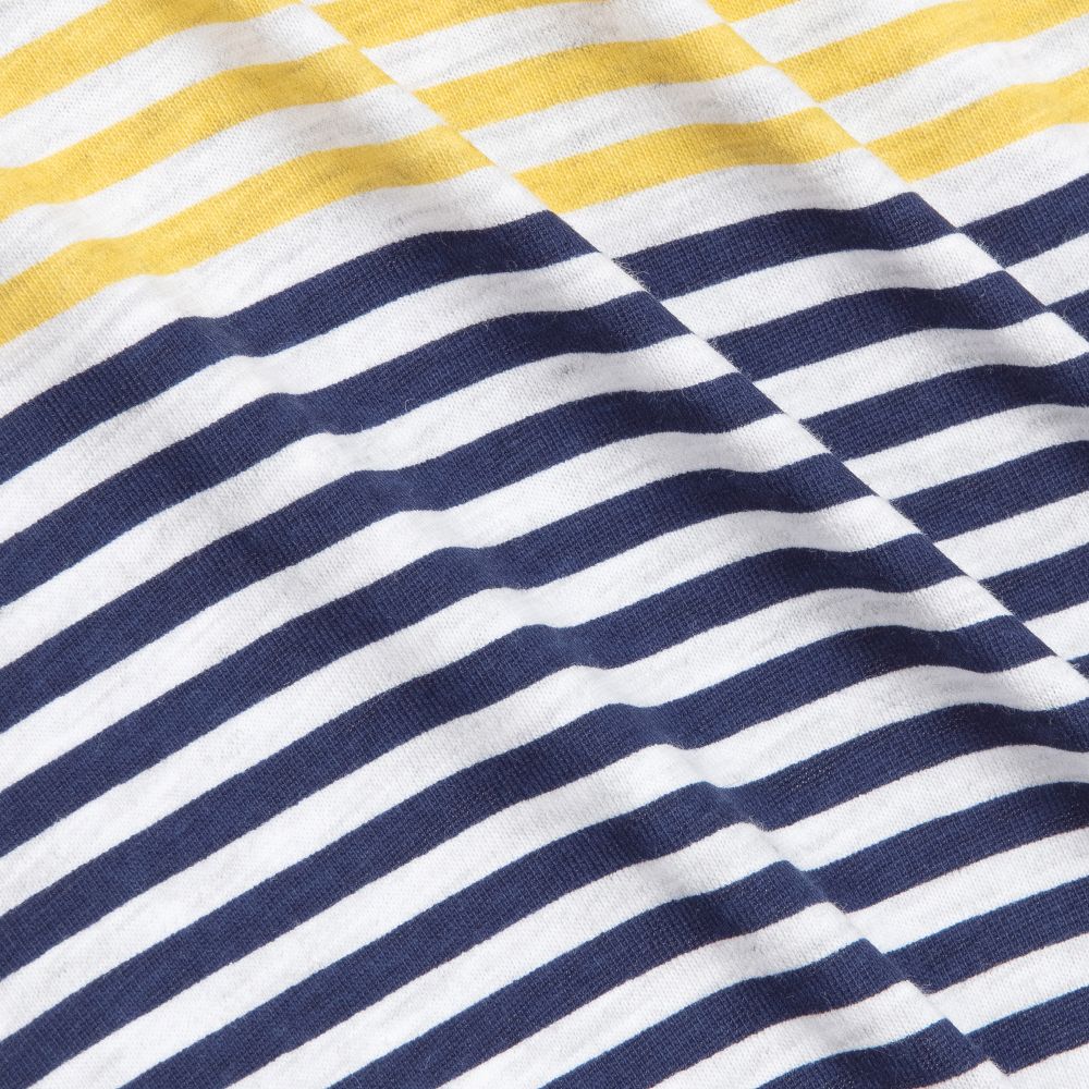 Timberland-Grey Stripes Cotton Babygrow  | Childrensalon Outlet