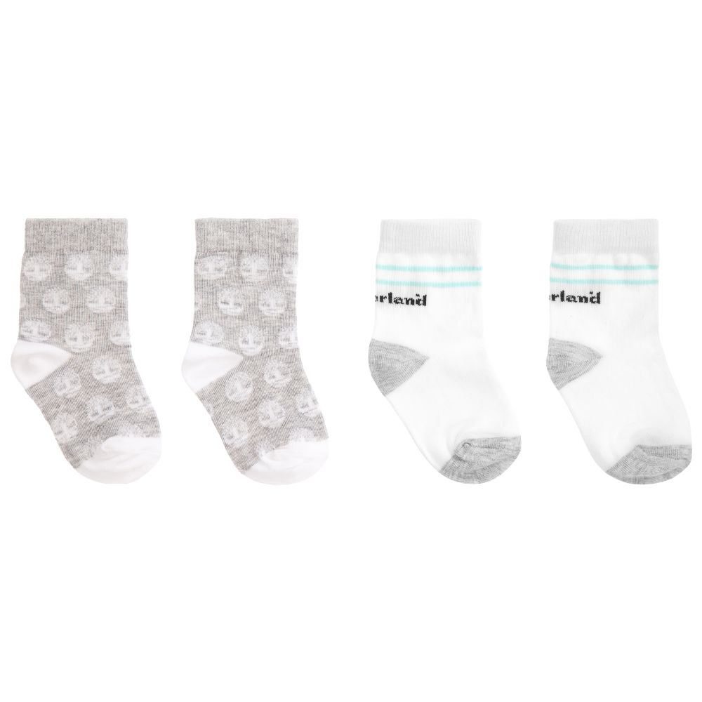 Timberland - Grey & White Socks (2 Pack) | Childrensalon