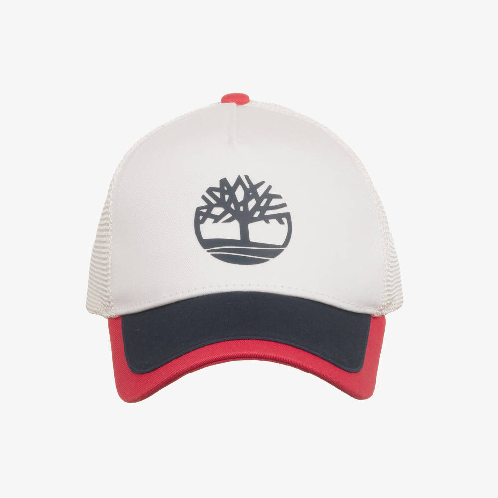 Timberland-Ivory And Red Cap | Childrensalon Outlet