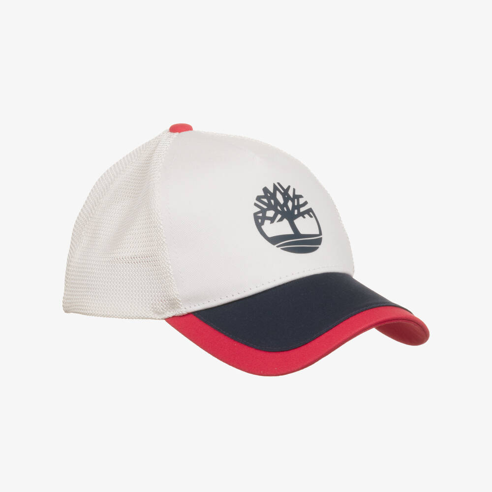 Timberland-Ivory And Red Cap | Childrensalon Outlet