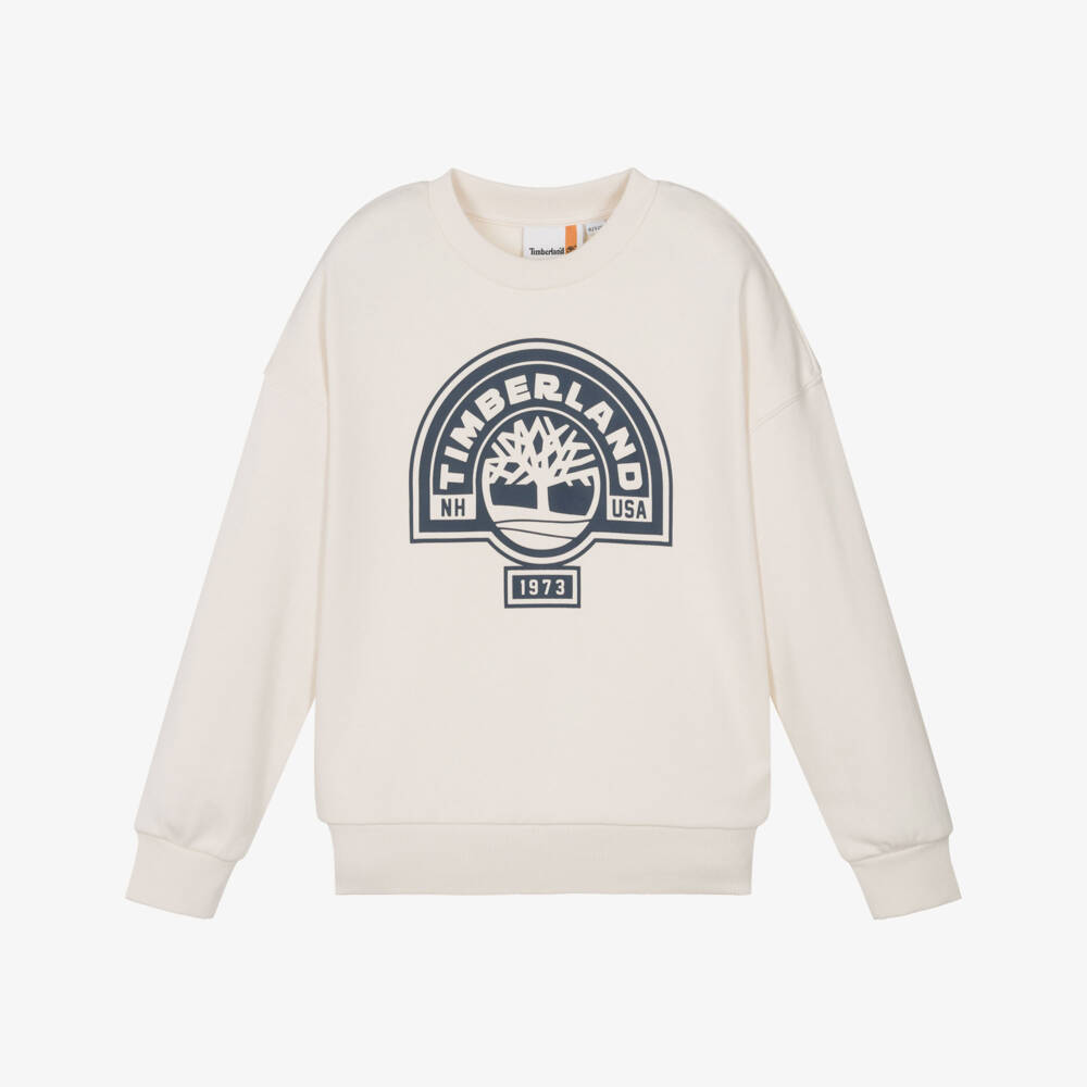 Timberland-Кремовый свитшот с логотипом | Childrensalon Outlet