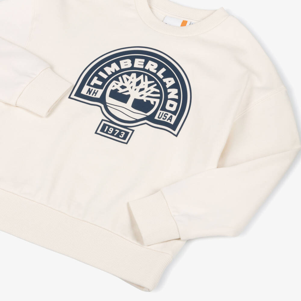 Timberland-Кремовый свитшот с логотипом | Childrensalon Outlet