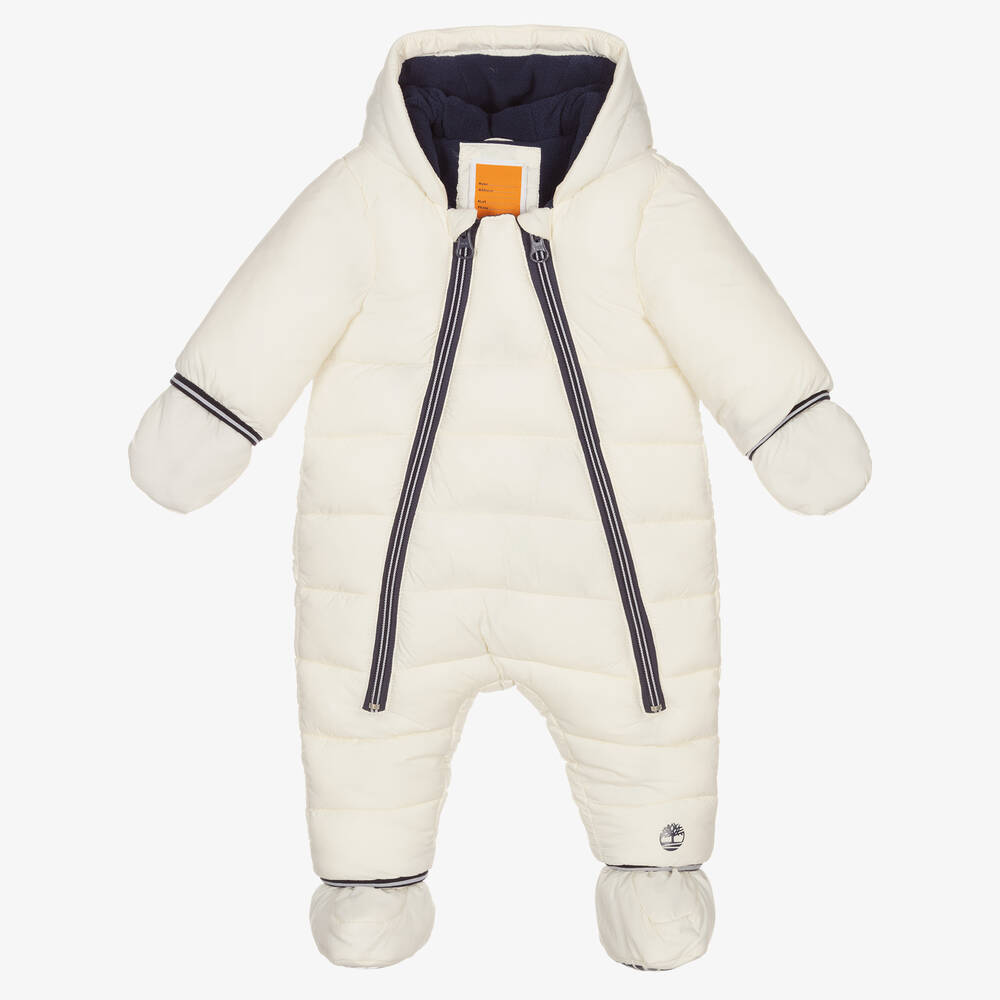 Timberland - Combinaison de neige rembourrée ivoire Bébé | Childrensalon