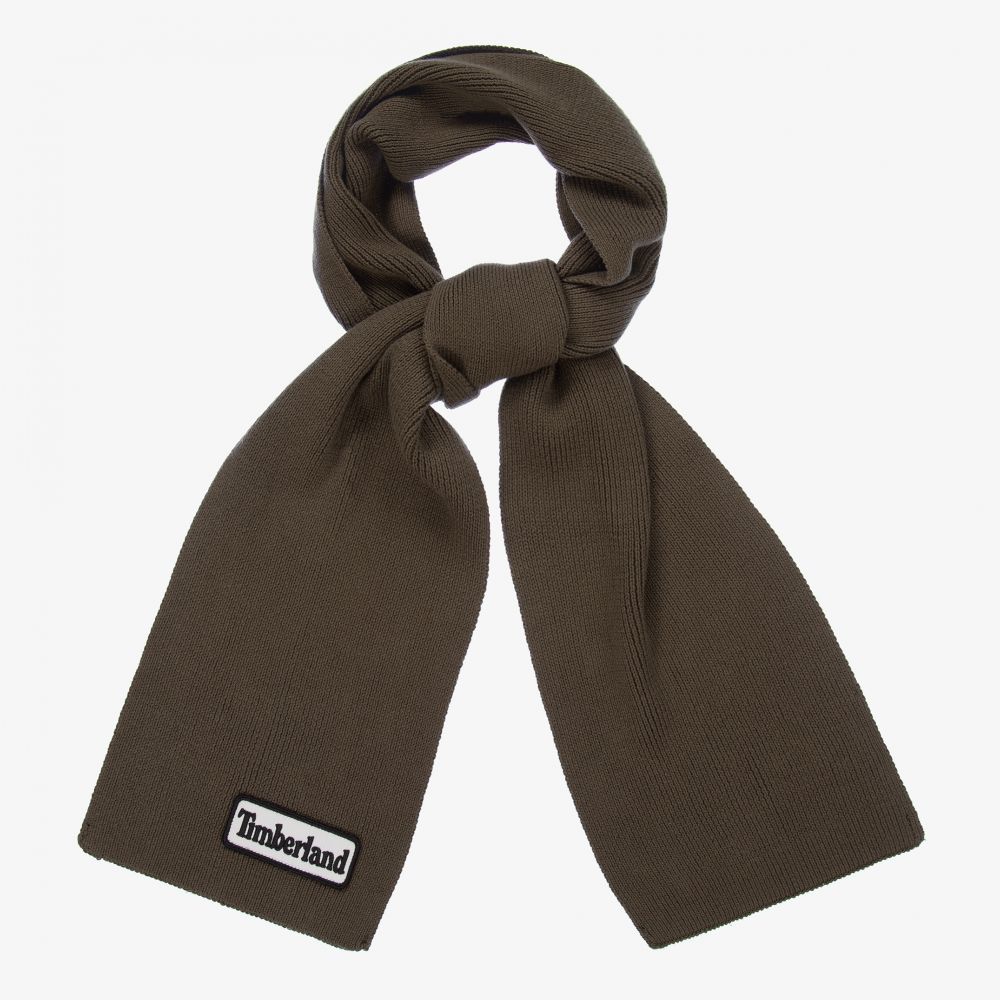 Timberland - Khaki Green Knitted Scarf  | Childrensalon