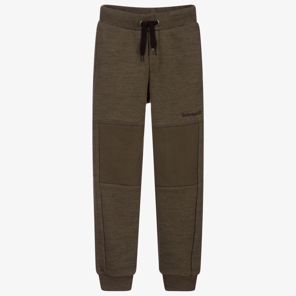 Timberland - Khaki Green Marl Logo Joggers | Childrensalon