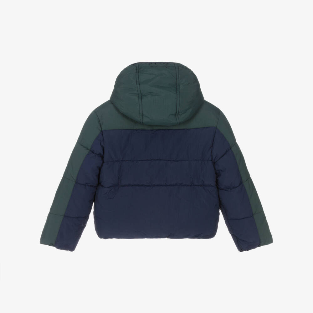 Timberland-Navy And Greencolour Block Jacket | Childrensalon Outlet