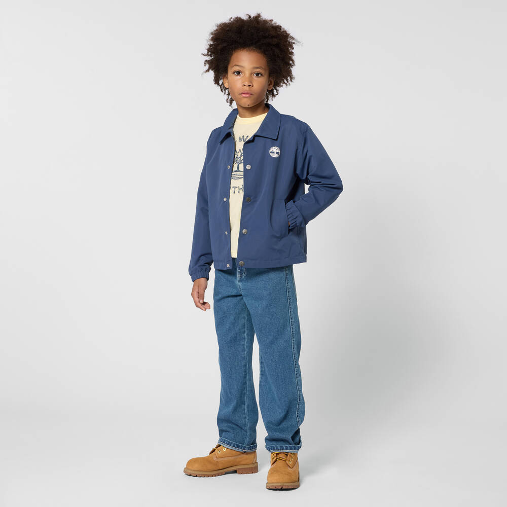 Timberland-Navy Back Logo Coach Jacket | Childrensalon Outlet